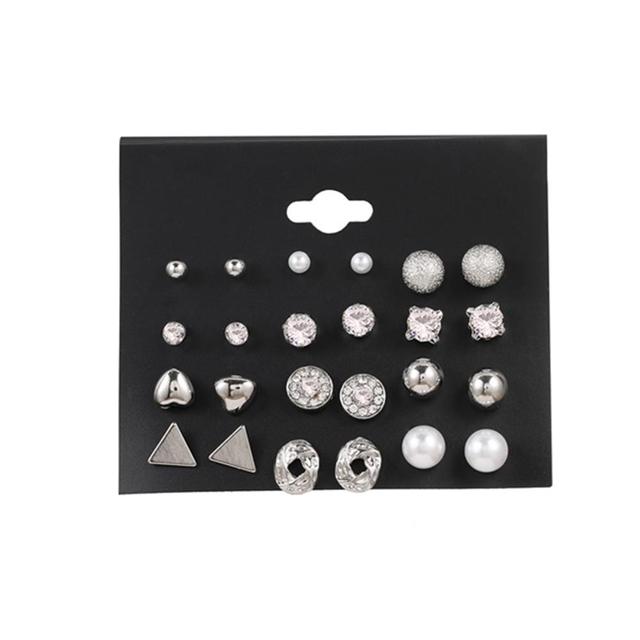 Fashion 3/6 Pairs Women's Earrings Korean Heart Stud Earrings for Women Pearl Earring Set 2021 Earings Jewelry Brincos Gifts