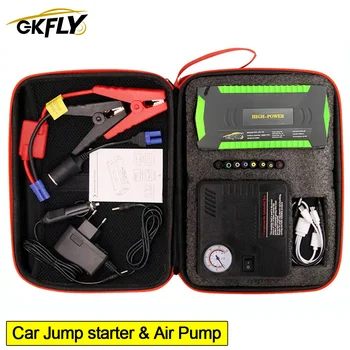 GKFLY 16000mAh Car Jump Starter Air Compressor Portable Car Starting Device Car Air Pump Power Bank Car Battery Charger Booster 1