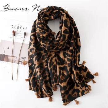 

scarf women Square luxury brand scarf women leopard polka dots fringe viscose shawl scarf For Women Neckerchief Fashion
