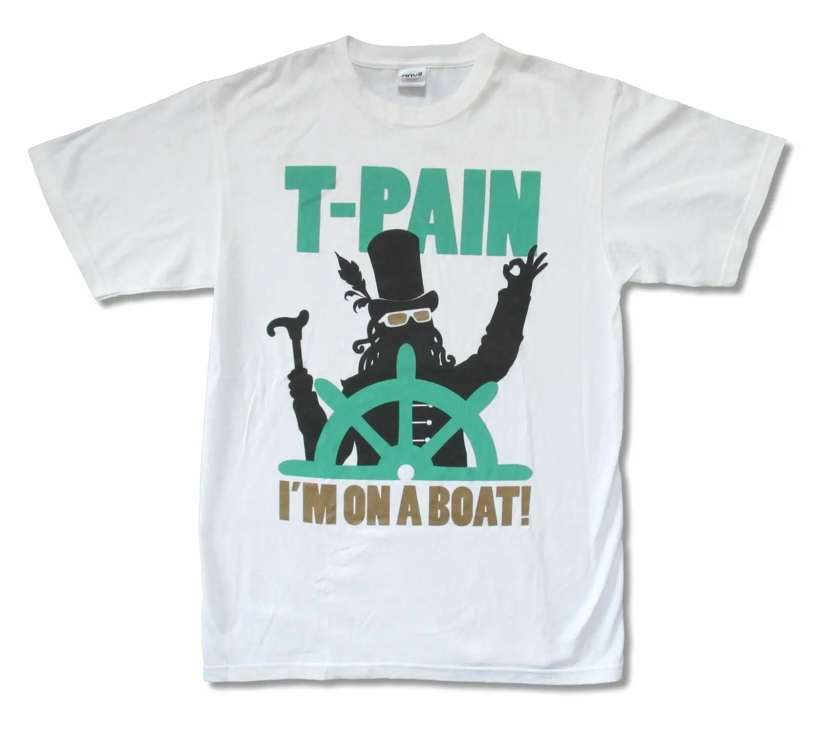 T-PAIN "I'M ON A BOAT" белая футболка новая официальная взрослая рэп музыка EPIPHANY