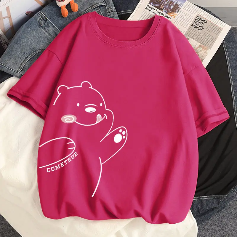 New Loose Large Size Spring And Summer Short-Sleeved Printed T-Shirt Female Students Korean Version Of The Wild