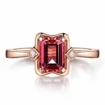 

Fashion concise red crystal ruby gemstones diamonds rings for women rose gold tone jewelry bijoux bague gifts party accessories