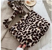 Мягкие леопардовые сумочки для женщин, теплая меховая шерстяная сумка через плечо, вечерняя сумочка-клатч, зимняя женская сумка-мессенджер через плечо - Цвет: Beige 1602