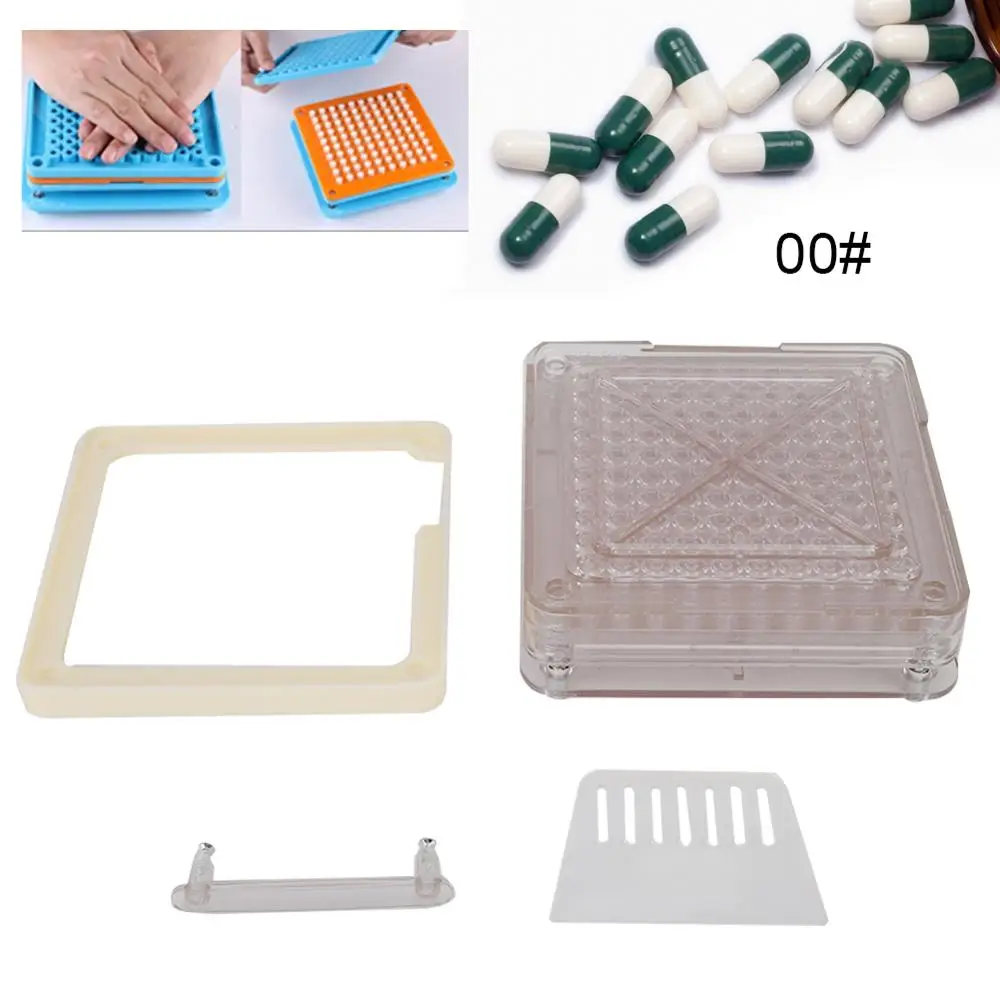 

100 Holes Acrylic Capsule Filler for Size 00# Manual Capsule Powder Filling Machine No Powder Pressing PlateBoard Tool Home Use