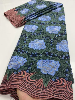 

XIYA African Lace Fabric For Dress 2020 High Quality Swiss Voile Lace In Switzerland Cotton Lace Fabric With Stones QF3590B-1