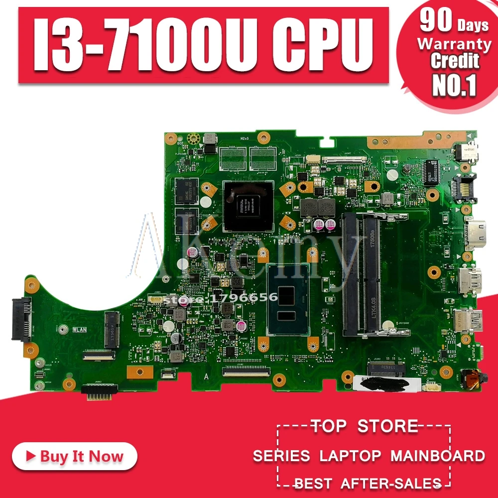 X756UQK Laptop motherboard For Asus X756UWK X756UXM X756UV X756UX mainboard 90NB0C30-R04000 2GB Graphic I3-7100U | Компьютеры и офис
