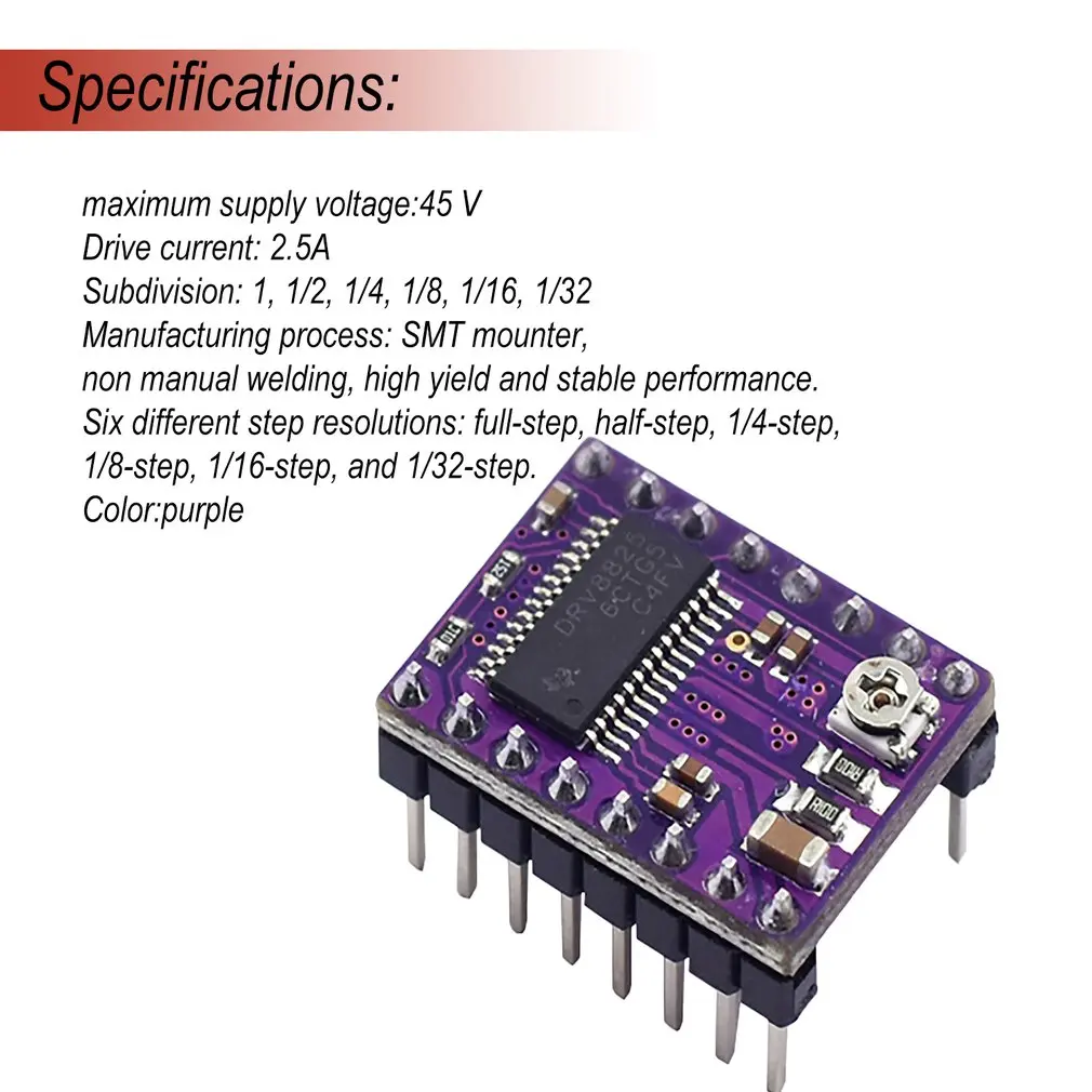 DRV8825 Драйвер шагового двигателя бесшумный драйвер StepStick Ramps 1,4 Reprap 4 PCB модуль с радиатором 3D pinter Часть Аксессуары