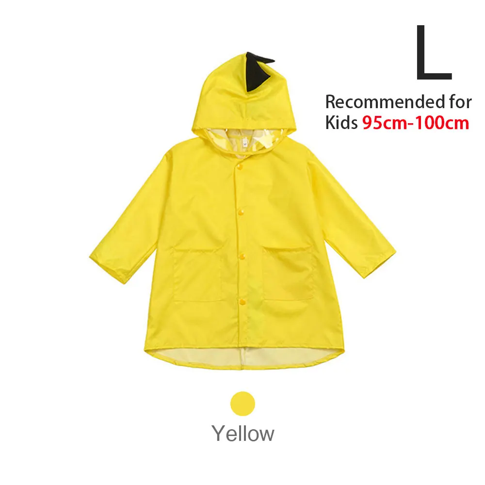 Yellow L Плащ-дождевик для маленьких детей с милым динозавром; непромокаемая одежда для студентов; ветрозащитное пончо с рисунком; Рождественский подарок для От 1 до 3 лет детей - Цвет: Yellow L