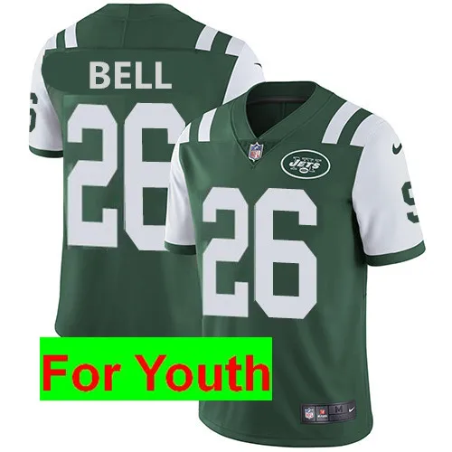 For youth Нью-Йорк Высокое качество Джетс Le'Veon Bell Мужчины Женщины Молодежный Джерси - Цвет: For youth