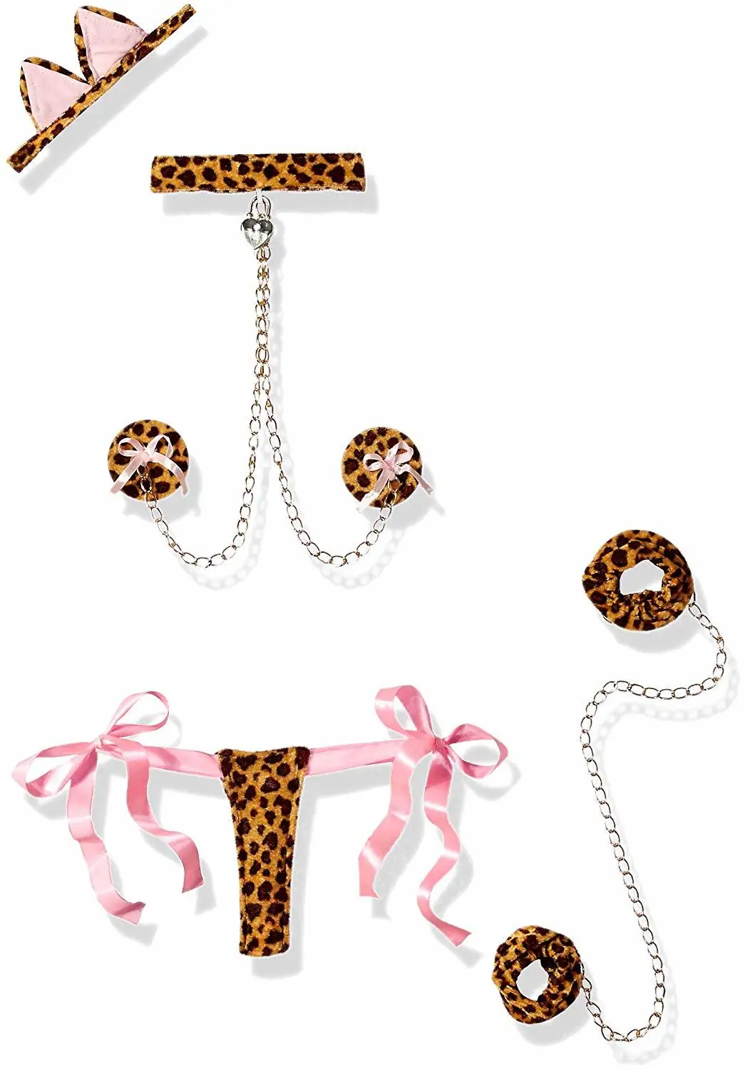 Женский костюм леопардовой расцветки комплект бикини с металлическими