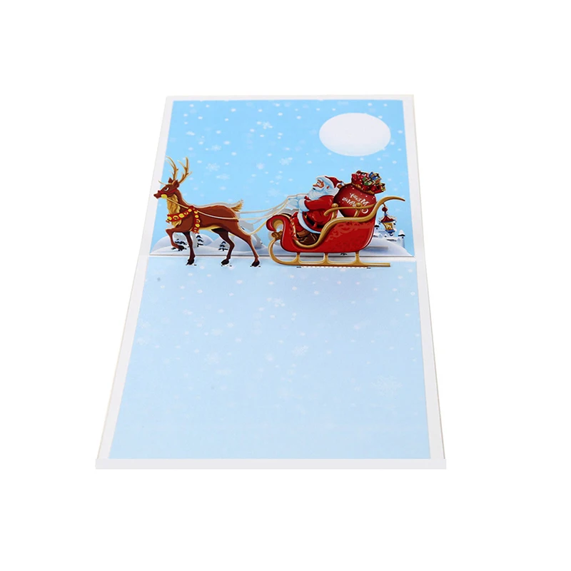 3D Santa Claus Christmas Deer Holiday Merry Christmas Greeting Cards New Arrival Hot Sale - Цвет: Christmas Deer