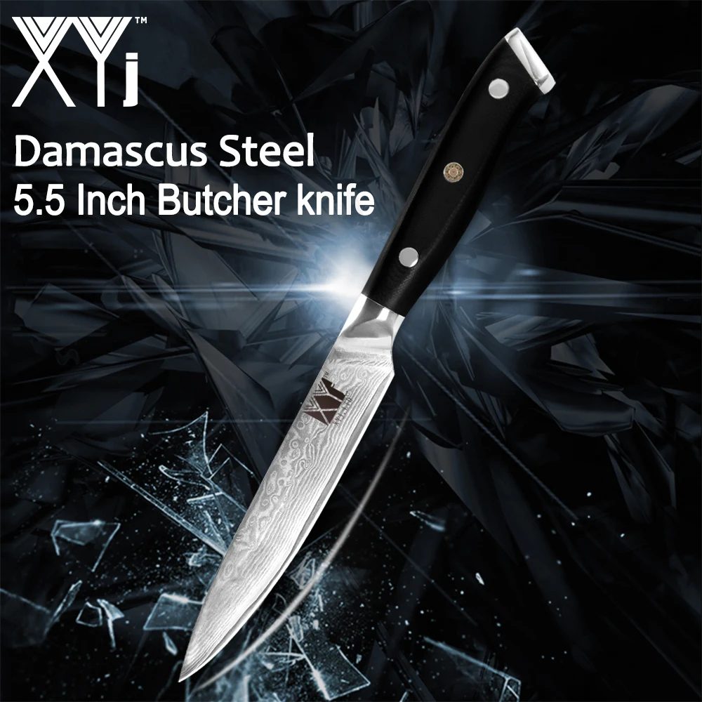 

XYj 3.5'' Paring 5'' Utility Damascus Steel Knives VG10 Sharp Blade Color Wood Handle Kitchen Chef Knife Fruit Japanese Style