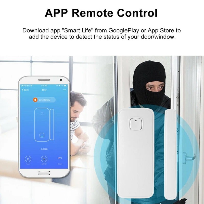Умный WIFI датчик открывания двери/Закрытые детекторы Tuya Smart Life приложение управление работа с Alexa Google Home IFTTT Умный WIFI датчик открывания двери/Закрытые детекторы Tuya Smart Life приложение управление работа с Alexa Google Home IFTTT