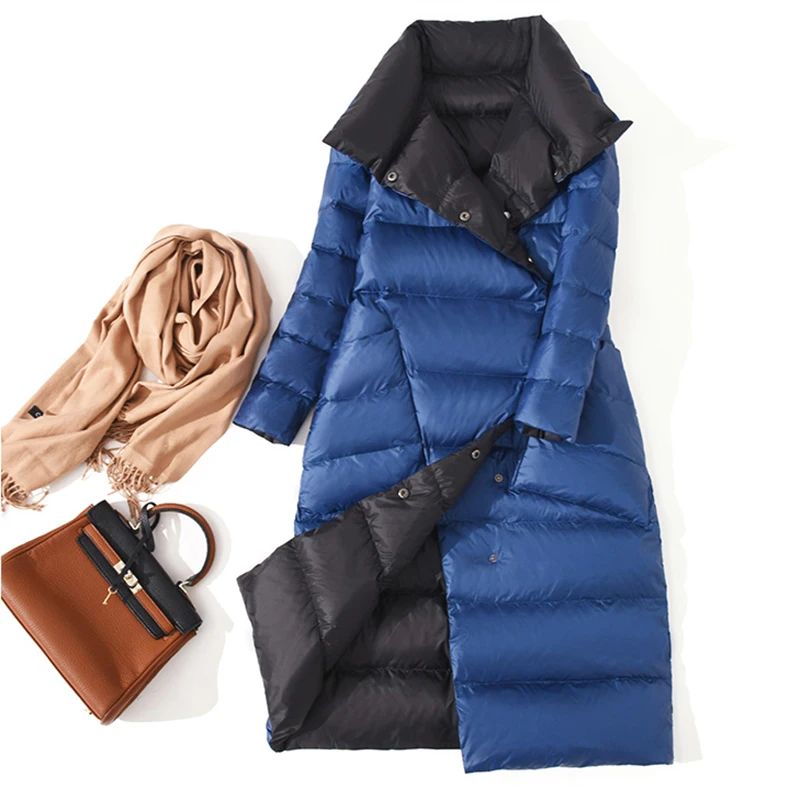 Fitaylor  Women Double Sided Down Long Jacket