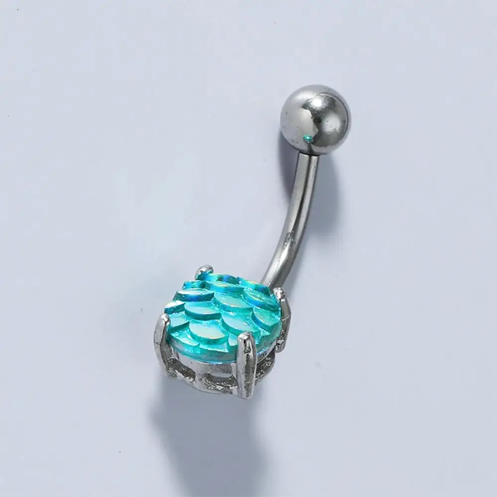 Fish Scale Belly Button Ring piercing jewelry body piercing jewelry body jewelry belly button piercings Women Body Piercing Jewelry Navel Nail Stud Nombril Nightclub Sexy Body Jewelry Fashion Colorful