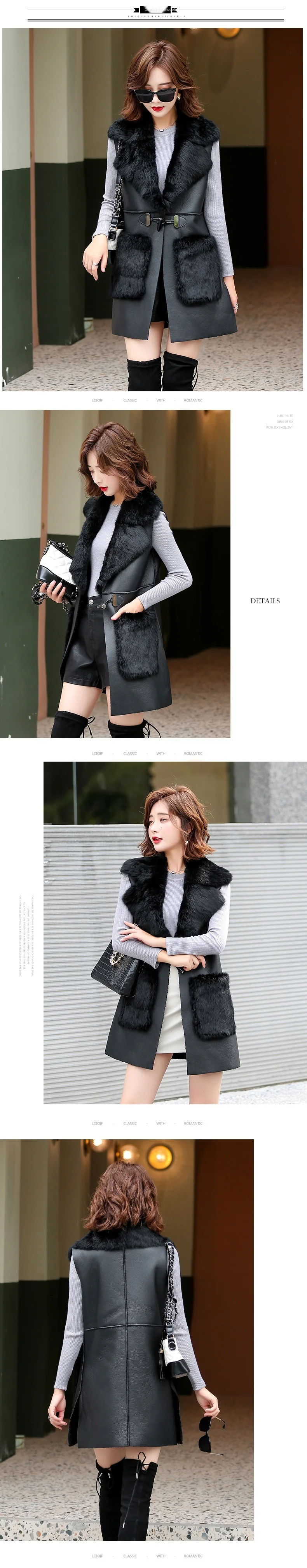 Fashion Winter Vest Coat Women Pocket Warm Tank Plus Size Long Oversized Big Pockets Horn Button Fur Vests Female Women Feminina