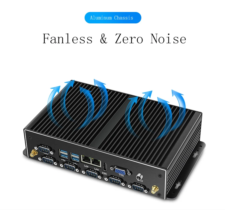 Small Fanless Mini Itx Computer Intel Core i5 4200U Barebone System with Dual Lan Desktops 4K Gamer Pc