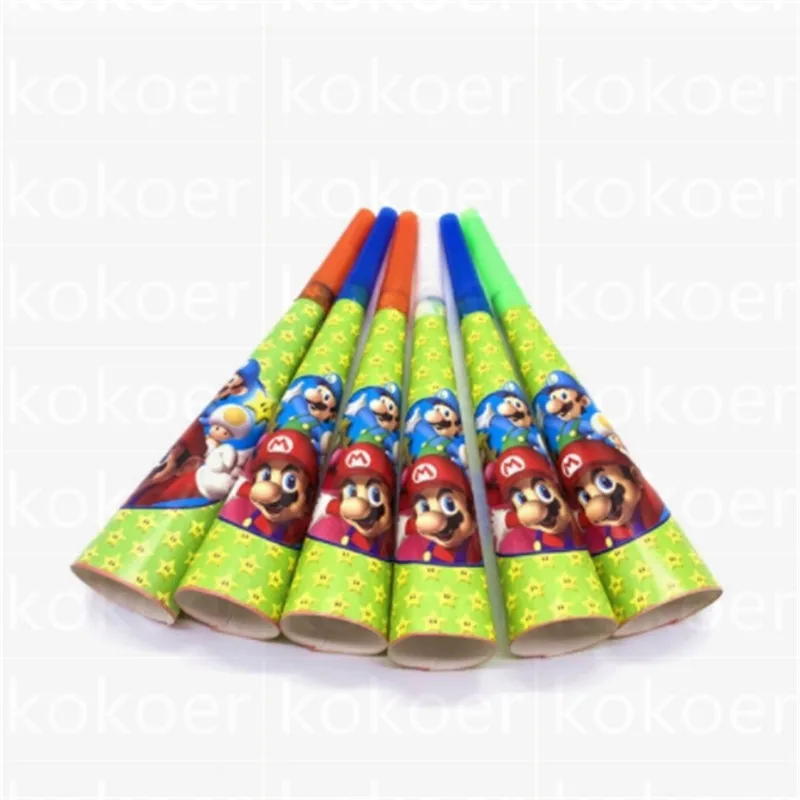 Horns-6Pcs Mario Bros складные pinata Mario Bros вечерние украшения для игры Забавные товары для дня рождения Супер Марио пината - Цвет: Horns-6Pcs