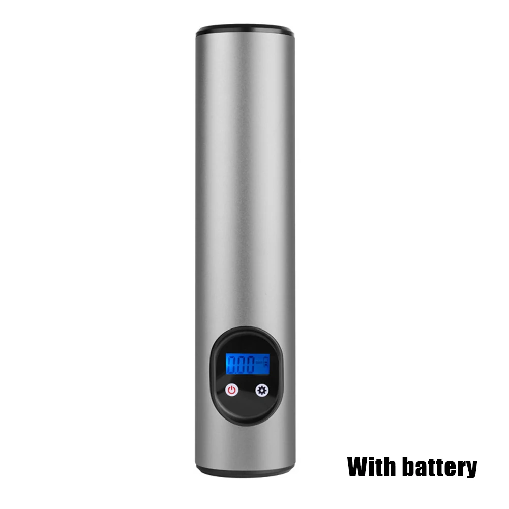 Silver With battery Воздушный компрессор Портативный мини-насос умный беспроводной воздушный насос автомобильный для велосипеда мотоцикла NJ88 - Название цвета: Silver With battery