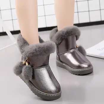 

New Children Winter Boots For Baby Girls 2019 Fashion Buckle Waterproof Snow Boots Kids Shoes Velvet School Boy Warm Plush Shoes