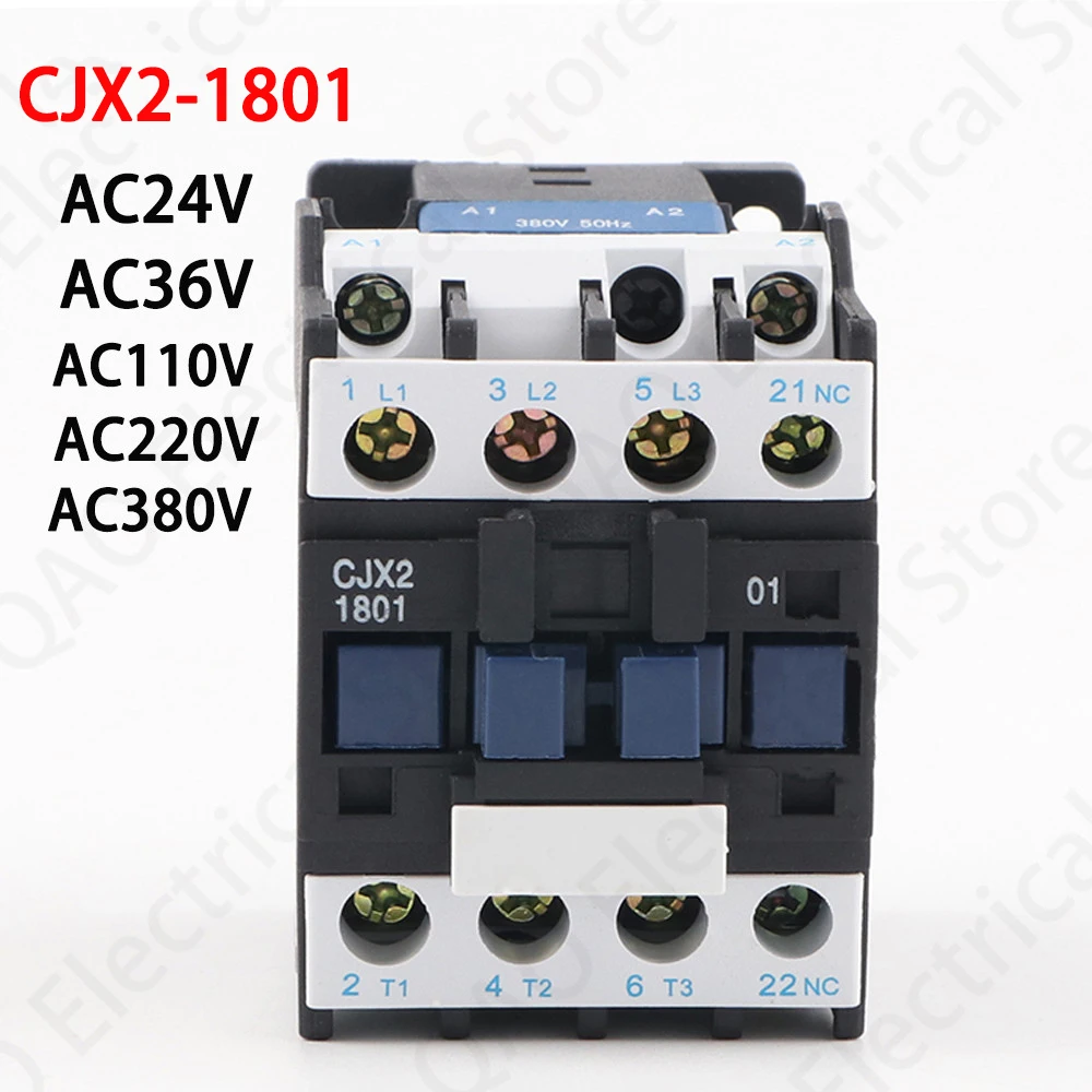 CJX2-1801 LC1 контактор переменного тока 18A 3 фазы 3-полюсные NC катушка Напряжение 380V 220V