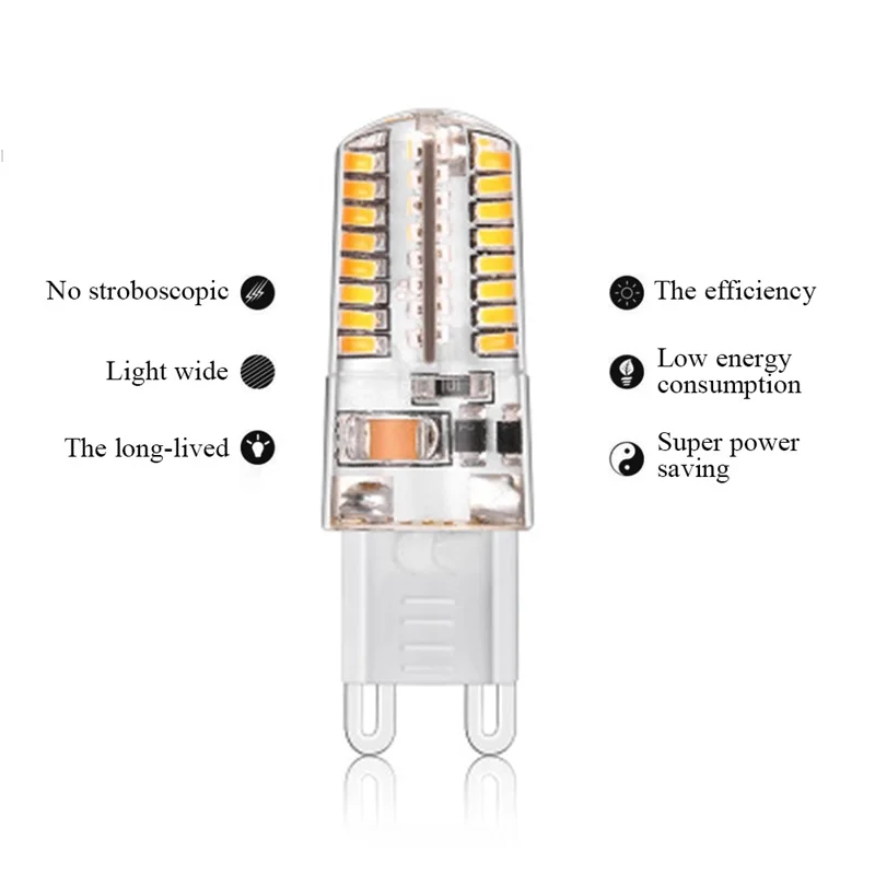 Dozzlor G9 светодиодный светильник для замены галогенной лампы 9 Вт 64 светодиодный 12 Вт 104 светодиодный AC 220 В прочный ультра яркий светодиодный светильник экономит энергию Новинка
