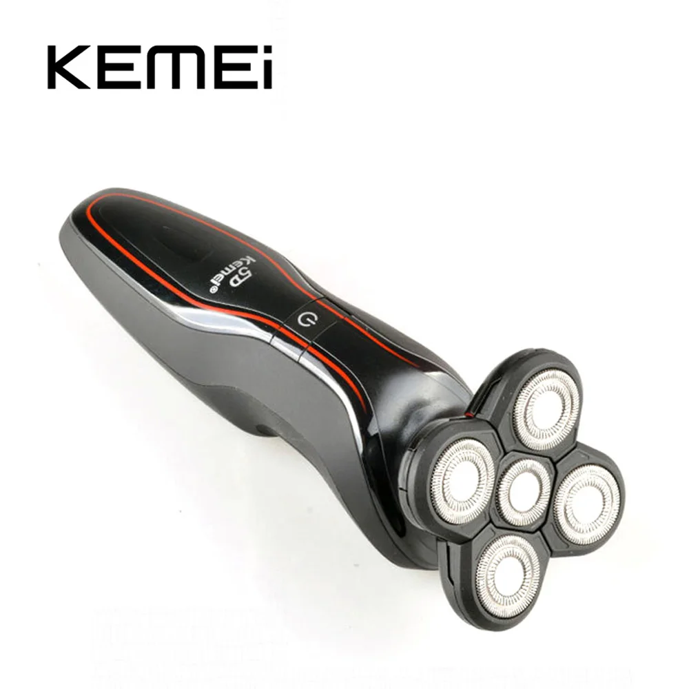 KEMEI KM-6181 перезаряжаемая Электробритва Моющаяся триммер для бороды с пятью лезвиями электрическая бритва для мужчин уход за лицом 5D плавающая бритва