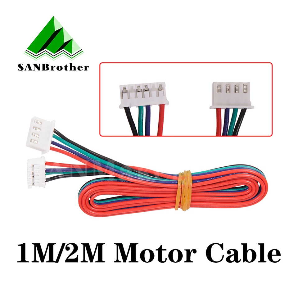 3D Printer Motor Cable Connector 4pcs/lot 1M/2M DuPont line HX2.54 4pin to 6pin White Terminal 4pin Stepper Motor Cables