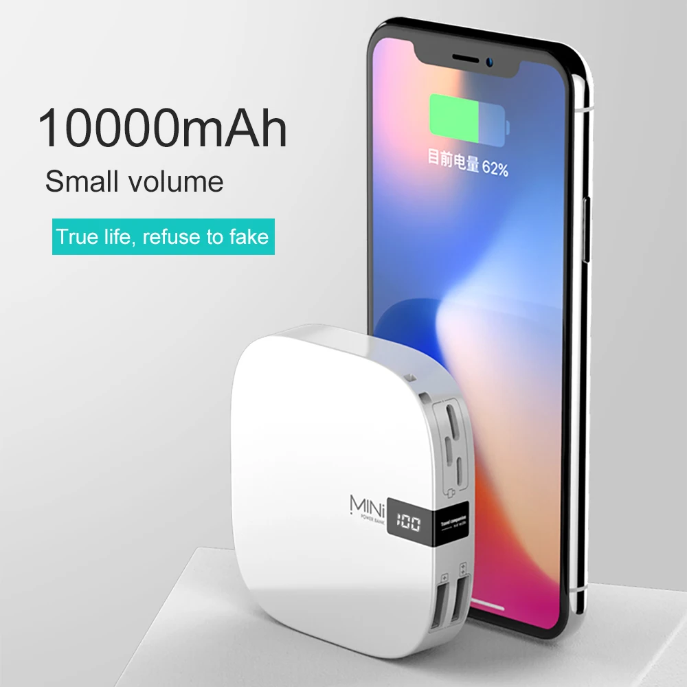

10000mAh Portable Mini Power Bank double USB Digital Display Poverbank External Battery Pack Powerbank for Smart Mobile Phone
