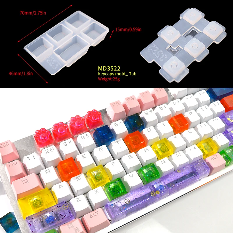 TC156 DIY Set Manual Mechanical Gaming Keyboard Key Caps Resin Clavier Silicon Molds Keycap Mold For Art Epoxy Handmade Crafts