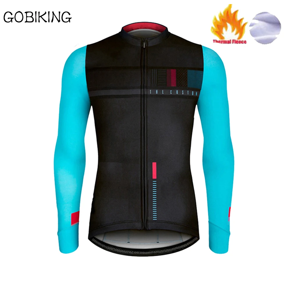 fleece jersey 7 Новинка Gobiking гоночная термо флисовая футболка с длинным рукавом mujer invierno для мужчин mallot ciclismo велосипедная майка - Цвет: fleece jersey 7