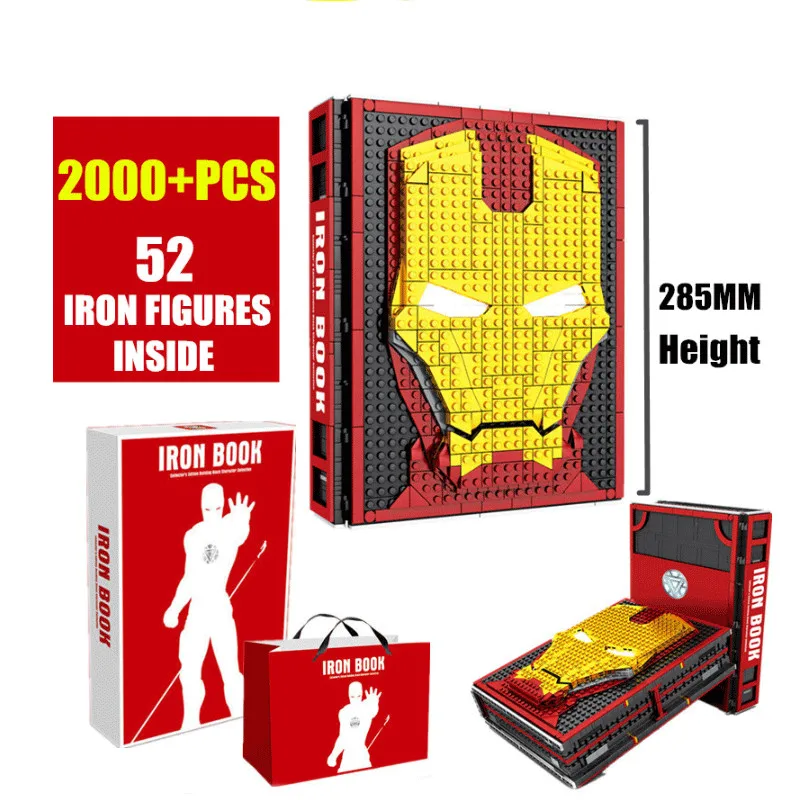 

2000PCS Iron Man Collections Book Movie fit Marvel Avengers Building Blocks Bricks toys for Christmas Presents Gifts Kids