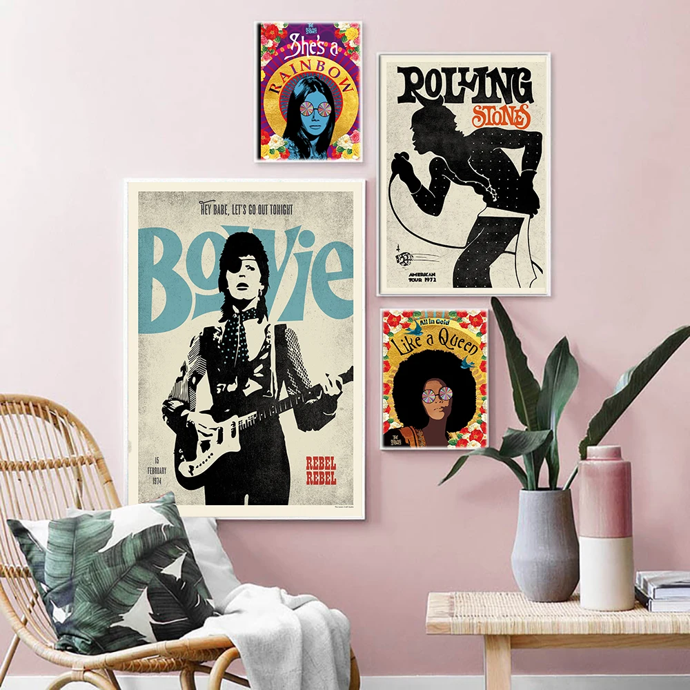 VintageRollingStonesPostersandPrintsRockMusicStarCanvas