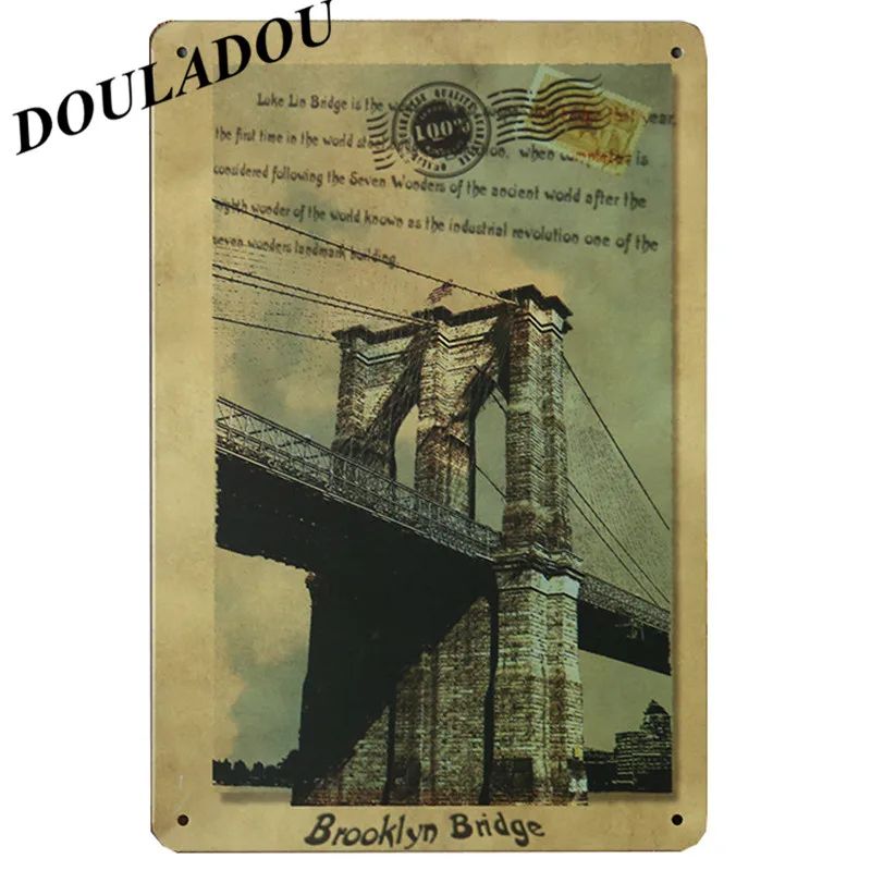 [Douladou] Big Ben Arc de Triomphe строительные работы жестяная вывеска магазин Паб Клуб Бар Отель украшения стены Винтаж Бар Decor20x30CM - Цвет: 19