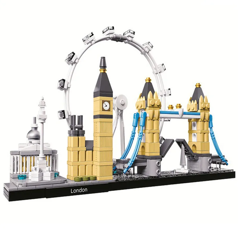 

10678 Architecture Building Set London 21034 Big Ben Tower Bridge Model Building Block Bricks Toys Lepining Gifts