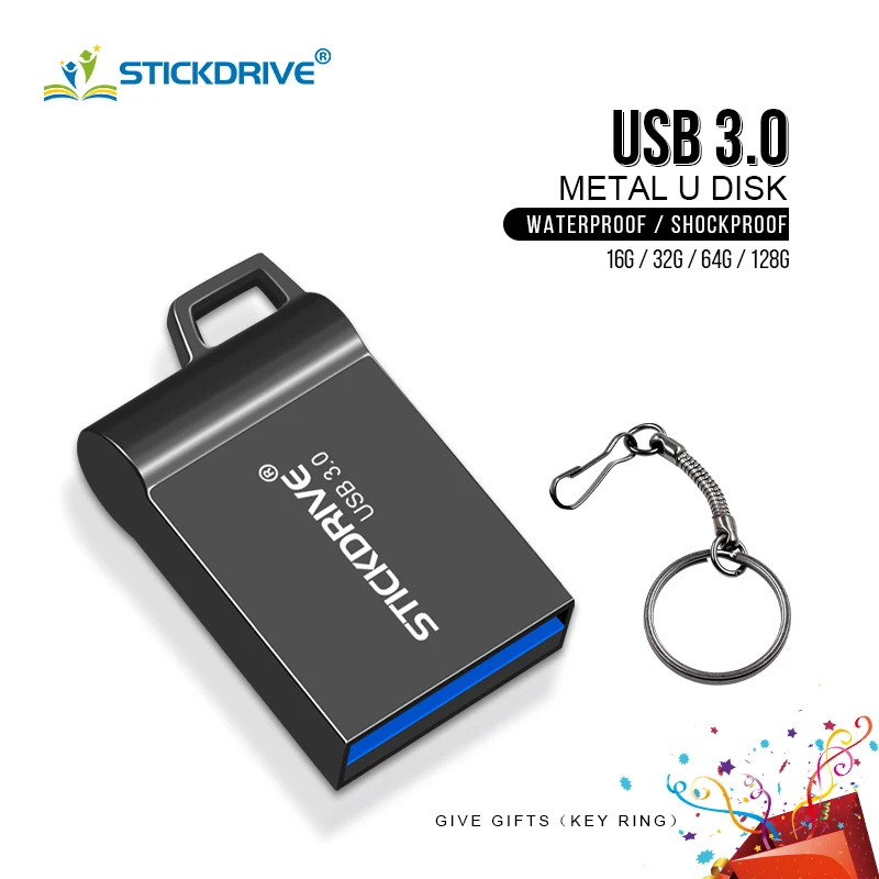 Memoria USB mini de 8/16/32GB, unidad flash usb de metal, 64gb, 128GB