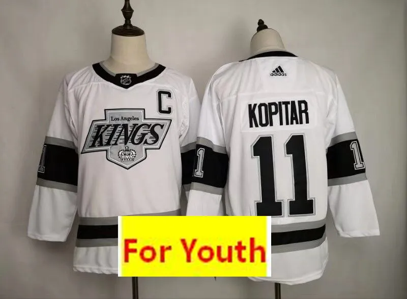 Нью-Лос-Анжелес юность#99 Уэйн Гретцки#32 Джонатан Квик#8 Drew Doughty#11 Anze Kopitar детская Хоккейная Футболка
