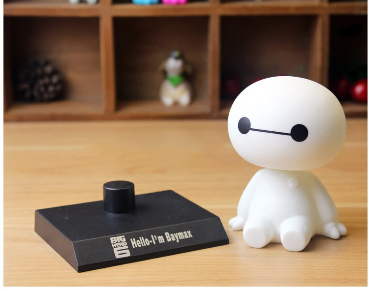 Мультфильм Пластиковый робот Baymax качающаяся голова фигурка автомобиля украшения авто интерьера большие куклы героев, игрушки орнамент аксессуары