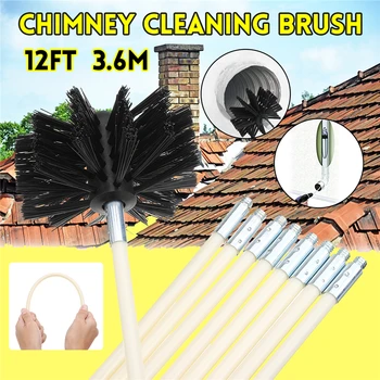 

Drill Chimney Cleaning Brush Cleaning Rotary Sweep System Flexible Pipe Rod Fireplace for Electric Drill