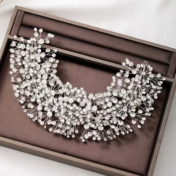 

FORSEVEN Women Girls Birthday Party Hair Jewelry Shining Crystal Hair Bands Headbands Bride Noiva Wedding Hair Ornaments