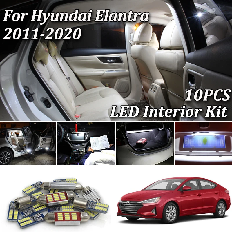 LED White Car Interior Panel Lights Dome Lamp Bulb for 2017 2018 Hyundai Elantra
