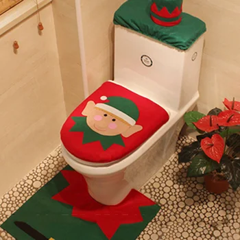 

Christmas Toilet Seat Cover Single Santa Claus Pattern Household Toilet Decoration Supplies