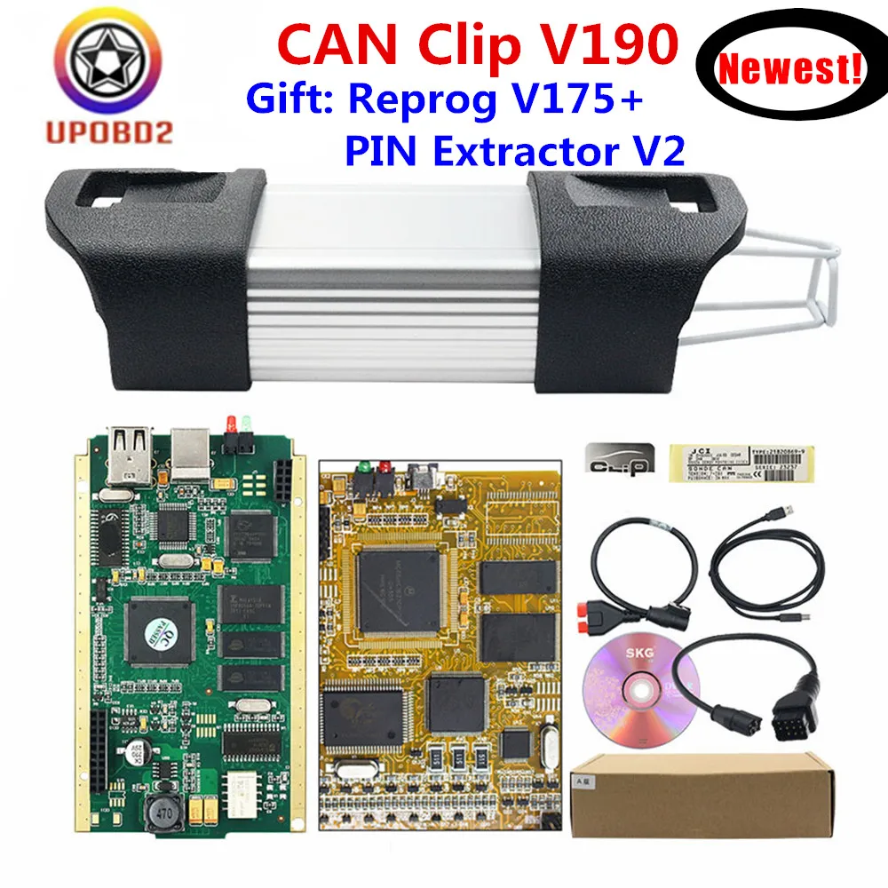 CAN Clip V190+ Reprog V175+ Pin экстрактор V2 полный чип золото PCB CYPRESS AN2131QC AN2135SC автомобильный диагностический сканер инструмент до