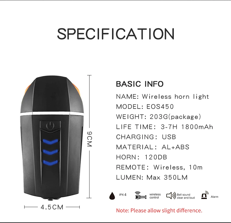 Велосипедный Фонарик передний свет 350LM USB Перезаряжаемый светодиодный велосипед свет беспроводной поворотники для велосипедов лампа Велоспорт 120db Рог