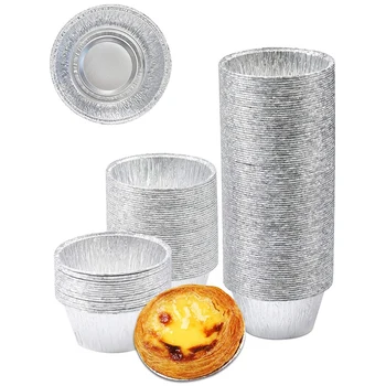 

Baking Cups Disposable Ramekin with Aluminum Foil 4 Oz Cupcake Cups 300 Pcs Party Snack Liners Foil for Baking Cooking
