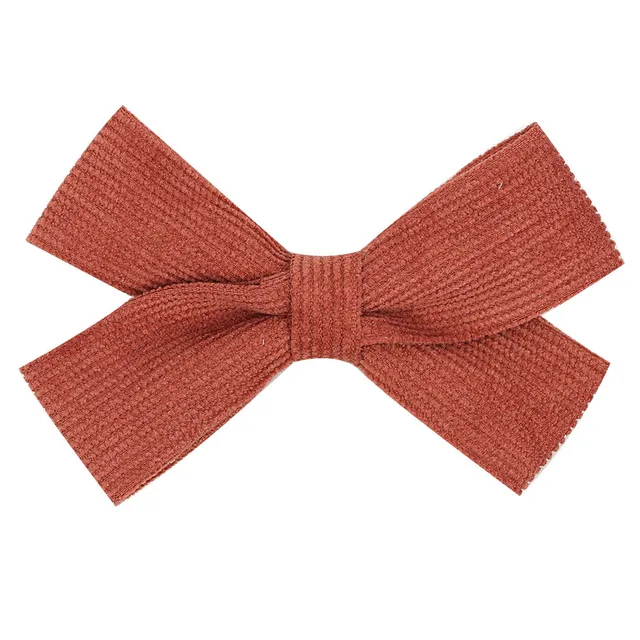 ncmama 2pcs/lot Solid Striped Corduroy Hair Clips 3'' Girls Kids Cross Knot Velvet Hair Bows Princess Hairpins Hair Accessories 4