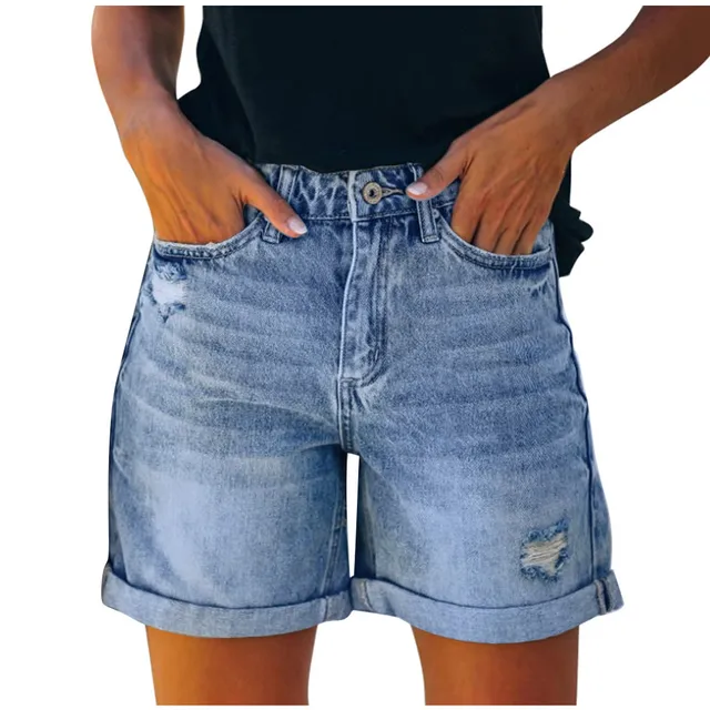 High Waist Denim Shorts Women Casual 
