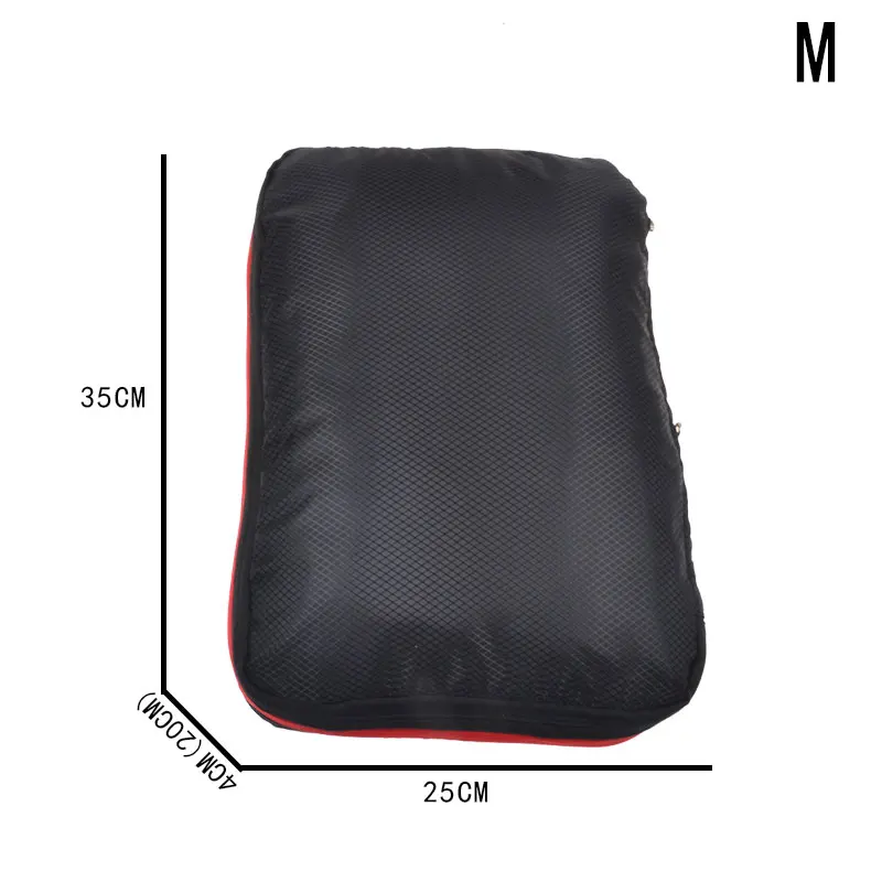 Для женщин и мужчин большой вещевой мешок водонепроницаемый складной вещевой мешок куб для упаковки s дорожный органайзер для багажа Сальниковая набивка куб - Цвет: Black M