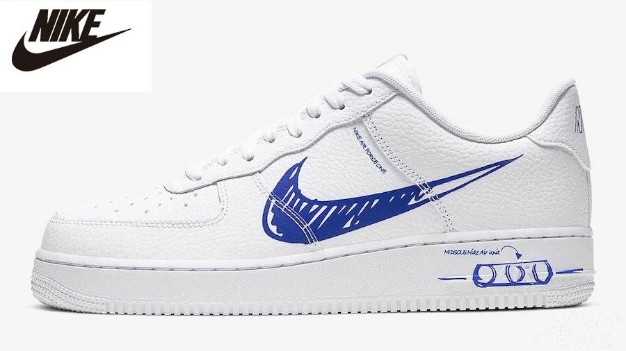 Proficiat rotatie Schelden Nike Air Force 1 Low LV8 "Schets" Skateboarden Schoenen Klassieke Vrouwen  Schoenen Blauw Graffiti Leer Nubuck Leer sneakers Running|Skateboarden| -  AliExpress