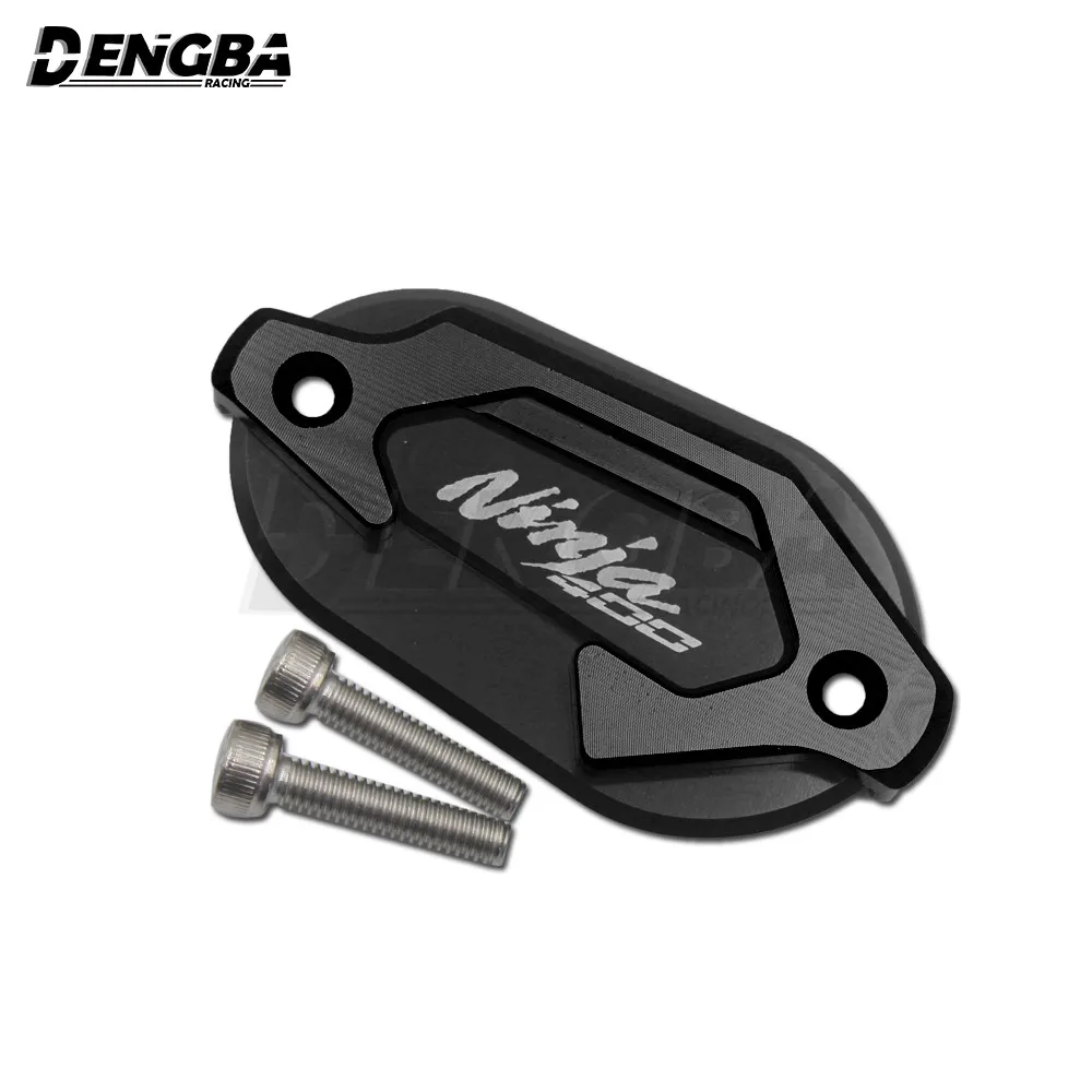 Для Kawasaki Ninja400 CNC алюминиевая передняя Тормозная жидкость Крышка Резервуара ниндзя 400 18 - Цвет: Черный